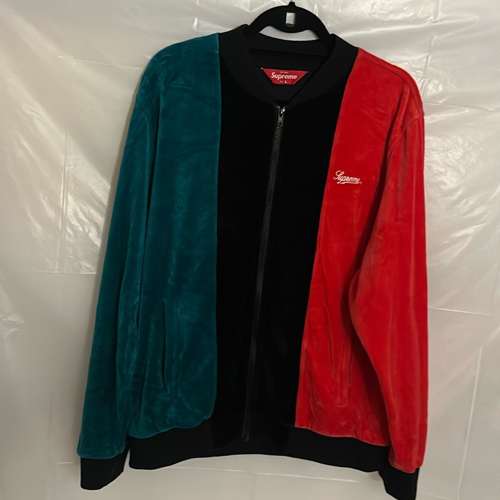 SUPREME VELOUR ZIP UP SWEATSHIRT